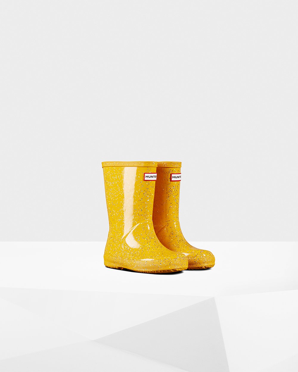 Kids Rain Boots - Hunter Original First Giant Glitter (75FRZMJAG) - Yellow